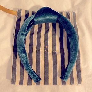 Lele Sadoughi Green Velvet Knotted Headband